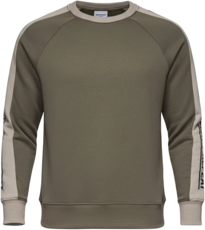 OMBRE Sweater - Regular Fit - Katoen - Lange Mouw Donkere Olijf M
