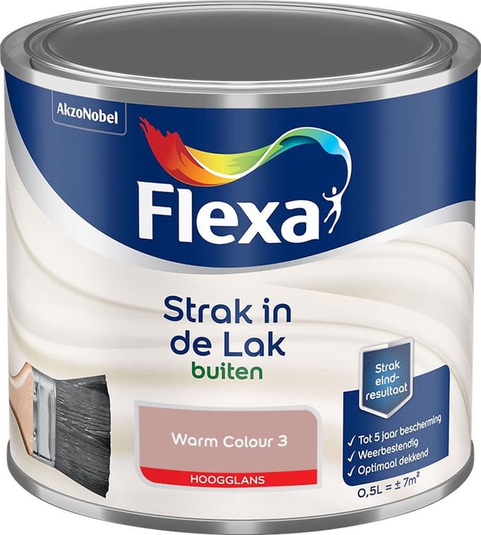 Flexa - Strak In De Lak Buitenlak Hoogglans - Warm Colour 3 - Mengverf - 500 Ml