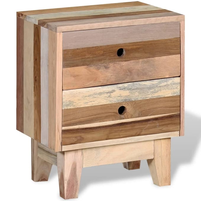 vidaXL - Nachtkastje - massief - gerecycled - hout