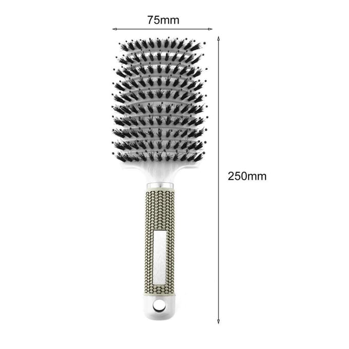 Ventborstel voor het drogen van haar Styling Ontwarrende haarborstel Wave Row-borstel voor korte dikke klitten wit