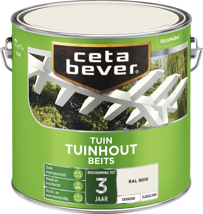 Cetabever - Tuinbeits Tuinhout Dekkend - Ral 9010 - 2,5 L