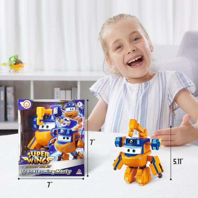 Super Wings 5 Inch Transformeerbare Traver Verandert van Vliegtuig naar Robot in 10 Stappen Vervorming Actiefiguren Kinderspeelgoed Cadeau
