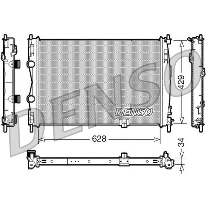 Radiator, motorkoeling DENSO DRM46017