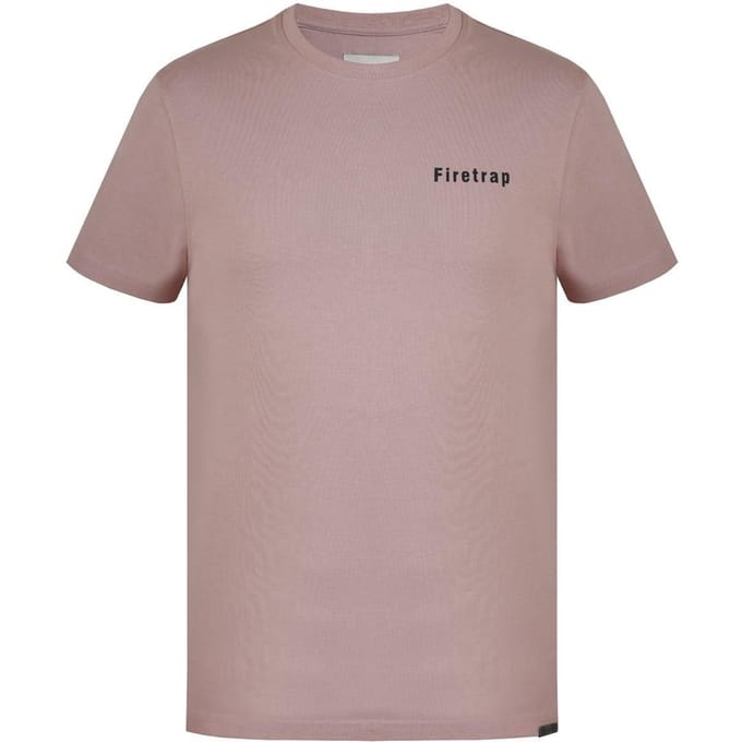 Firetrap Katoenen heren-T-shirt (Stoffige roos)