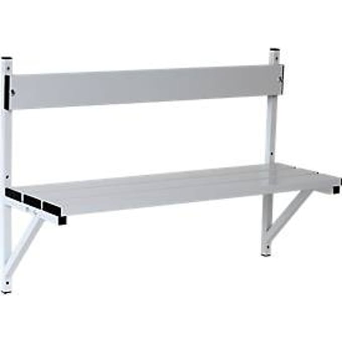Wandbank, aluminium, L 1015 mm, lichtgrijs (RAL 7035)