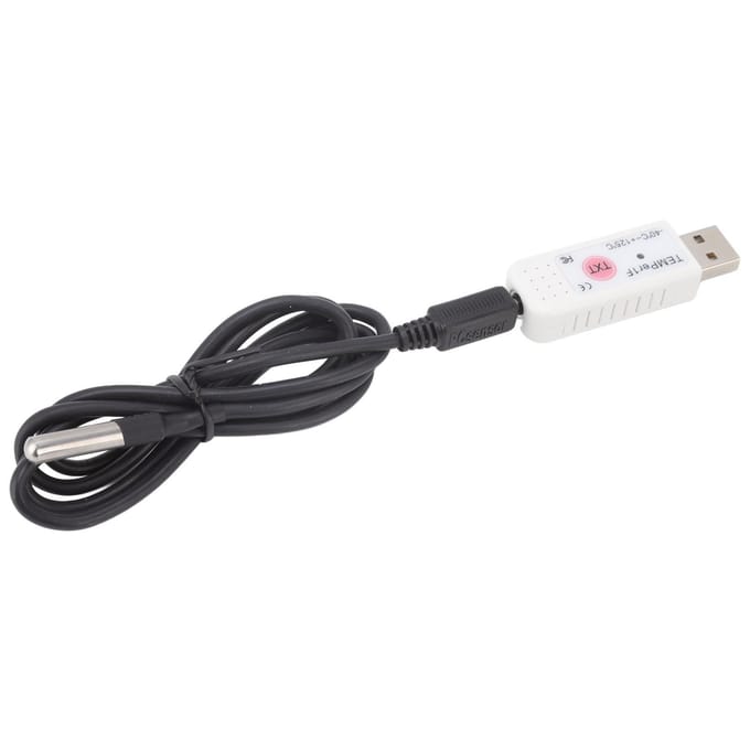 USB Computertemperatuursensor Datalogger Temperatuur Alarm voor Binnen Buiten Computerruimte black