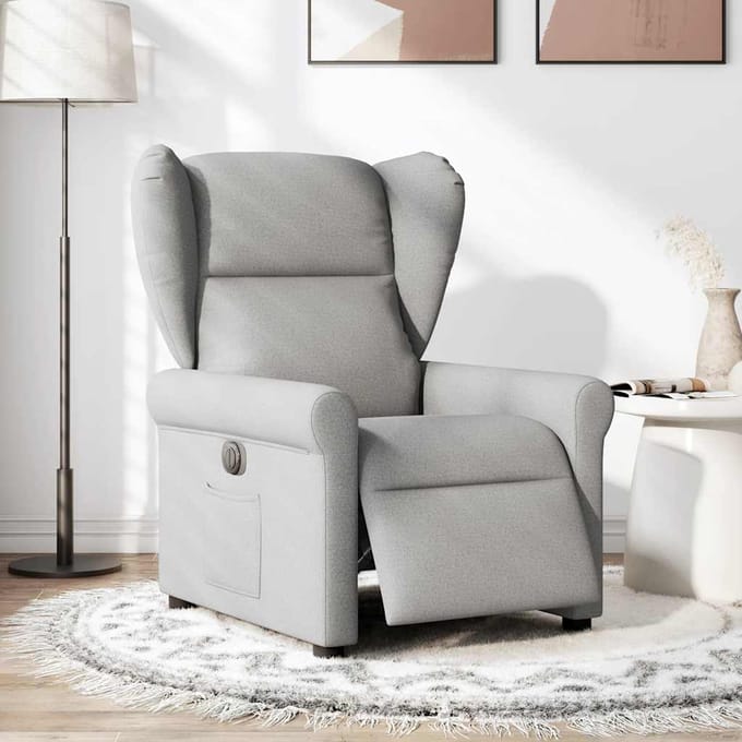 vidaXL - Fauteuil - elektrisch - verstelbaar - stof - wolk - grijs