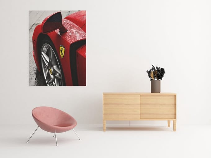 Modern Canvas Schilderij Supercar – Luxe Auto Wanddecoratie 100x75 cm