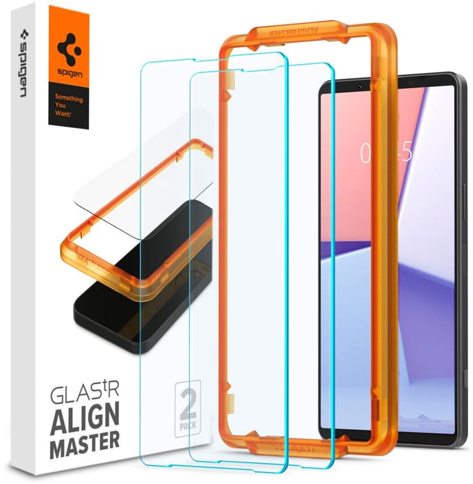 Spigen AlignMaster Geschikt voor Sony Xperia 1 VI - 9H Tempered Glass Screen Protector - Case Friendly - Gemakkelijke Installatie - 2-Pack