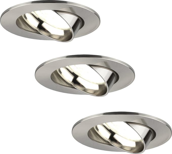 Ledvion - 3X LED Inbouwspot Rio - RVS - Dimbaar - 3W - 4000K - Ø85 mm