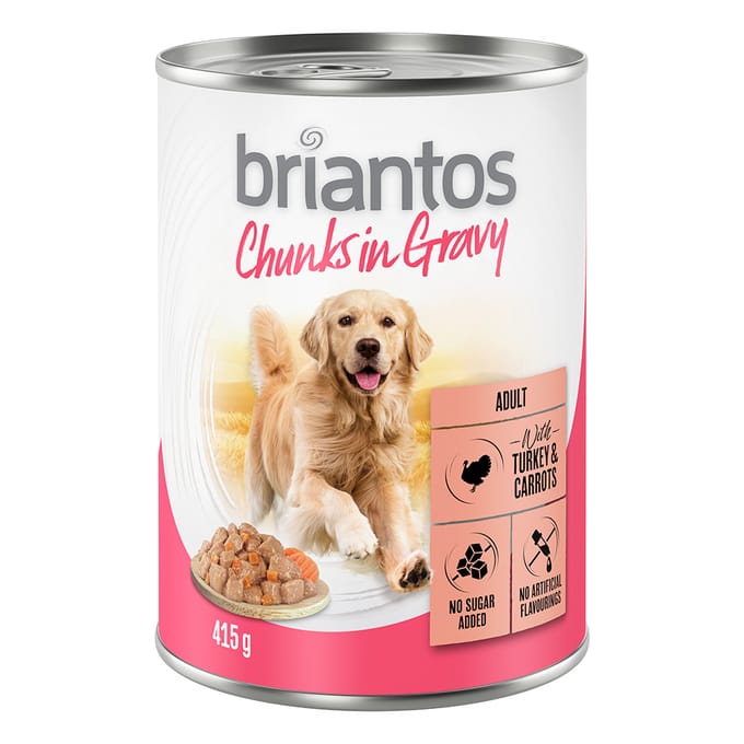 Voordeelpakket Briantos Chunks in Gravy 24 x 415 g - Kalkoen en Wortel