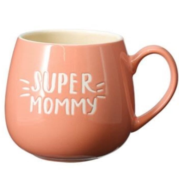 Home & Styling Mok For Mom - Super Mommy - 440ml - Roze
