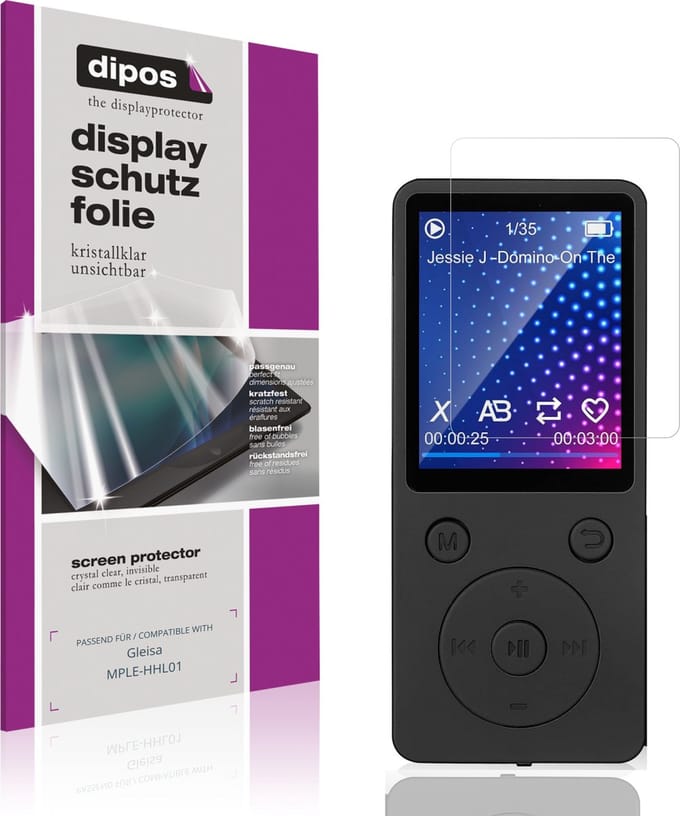 dipos – 4x Beschermfolie geschikt voor Gleisa MPLE-HHL01 | Krasbestendige & heldere Screenprotector Ultra-Thin