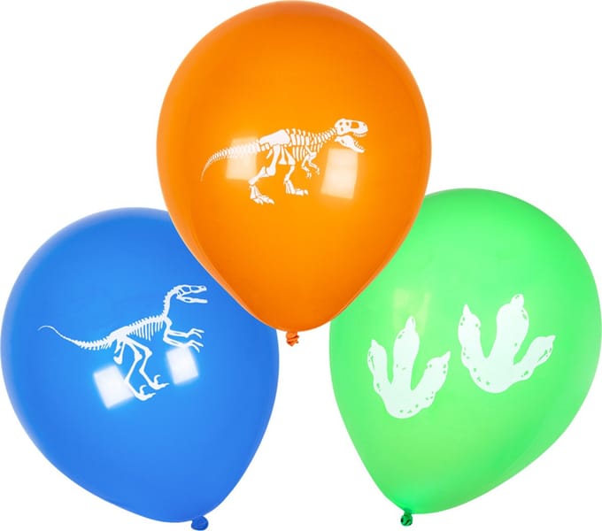 Boland - Set 6 latex ballonnen T-rex - Multi - Knoopballon