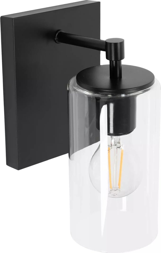 TooLight Zwarte wandlamp - elegant design - glas en metaal - 1 lichtpunt - E27 fitting