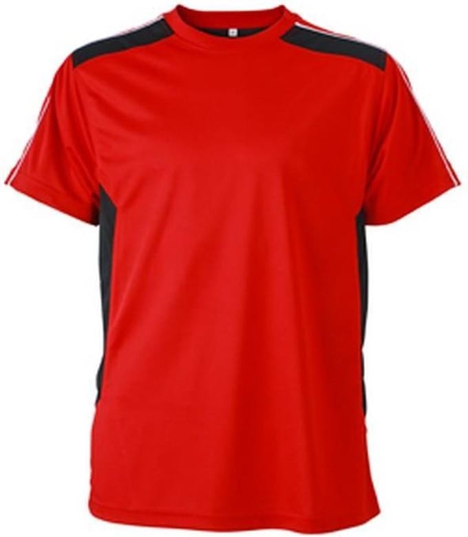 James and Nicholson Uniseks handwerkslieden T-Shirt (Rood/zwart)