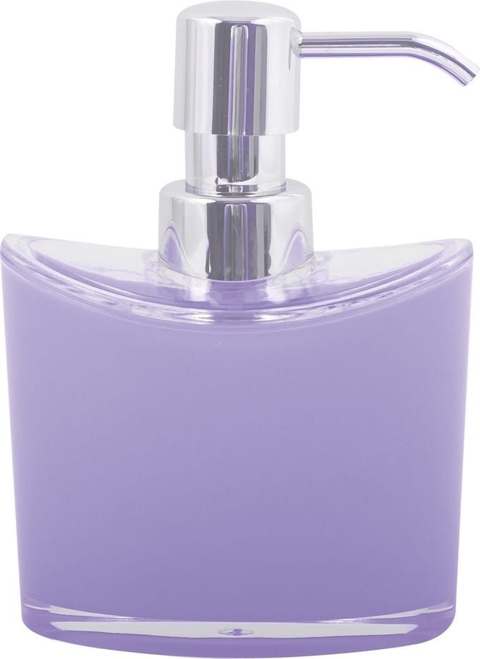 MSV Zeeppompje/dispenser Aveiro - PS kunststof - lila paars/zilver - 11 x 14 cm - 260 ml