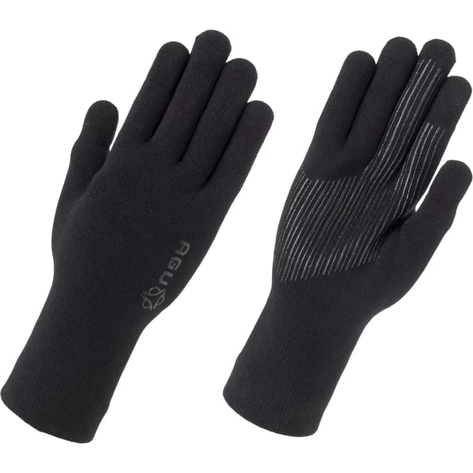 AGU Merino Knit - Fietshandschoenen - Unisex - Waterdicht en Ademend - Naadloos - Siliconen Grip - Merino Wol - Zwart - XL
