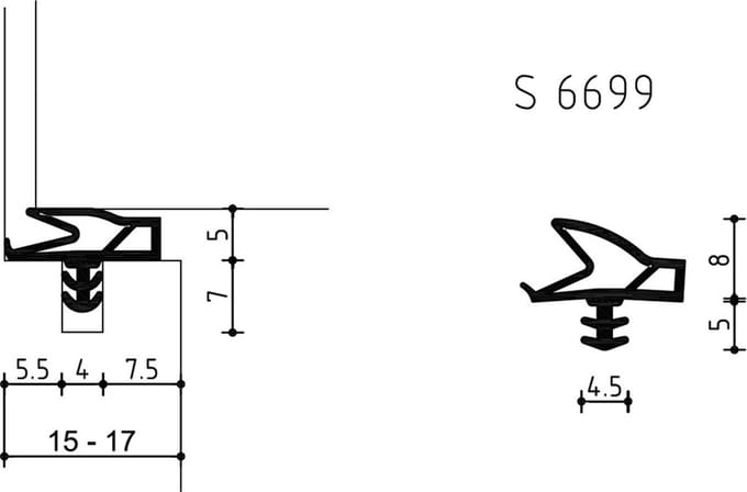 DEVENTER DEURDICHTINGSPROFIEL S-6699 WIT