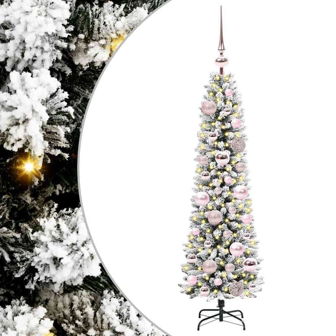 vidaXL - Kunstkerstboom - Wit - 120 - cm - PVC - en - Metaal - en - Plastic