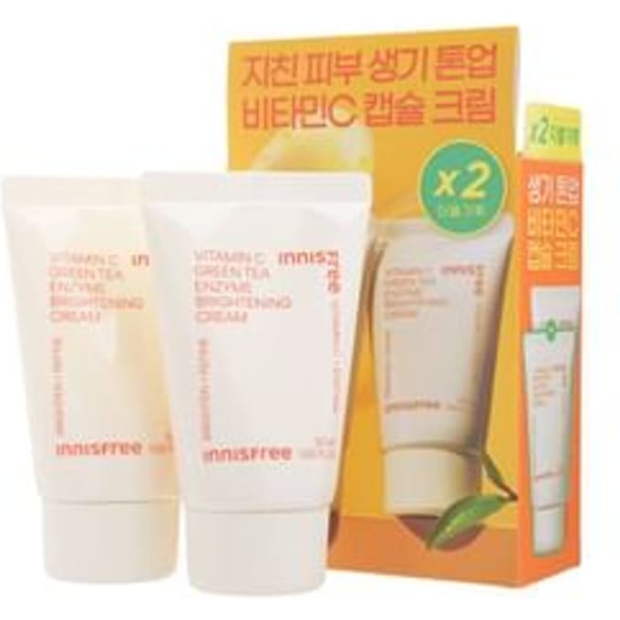 innisfree - Vitamin C Green Tea Enzyme Brightening Cream Special Set 2 pcs