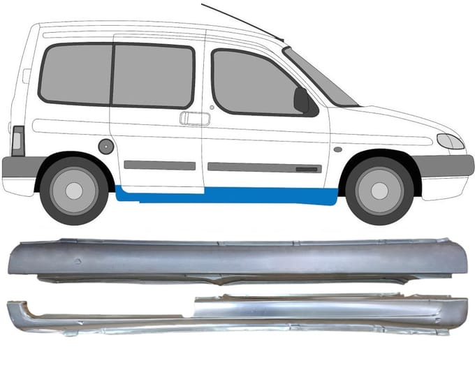 Reparatie dorpel voor Citroen Berlingo 1996-2008 / Rechts / Set