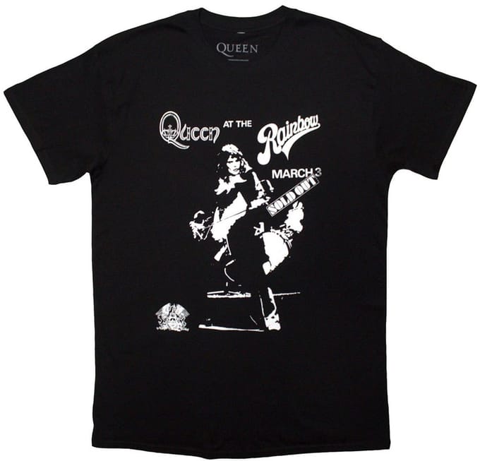 Queen - Live Rainbow Heren T-shirt - M - Zwart