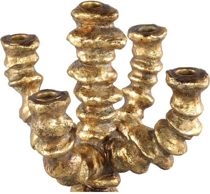 PTMD Reflo Kandelaar - 22 x 21 x 44,5 cm - Poly - Goud