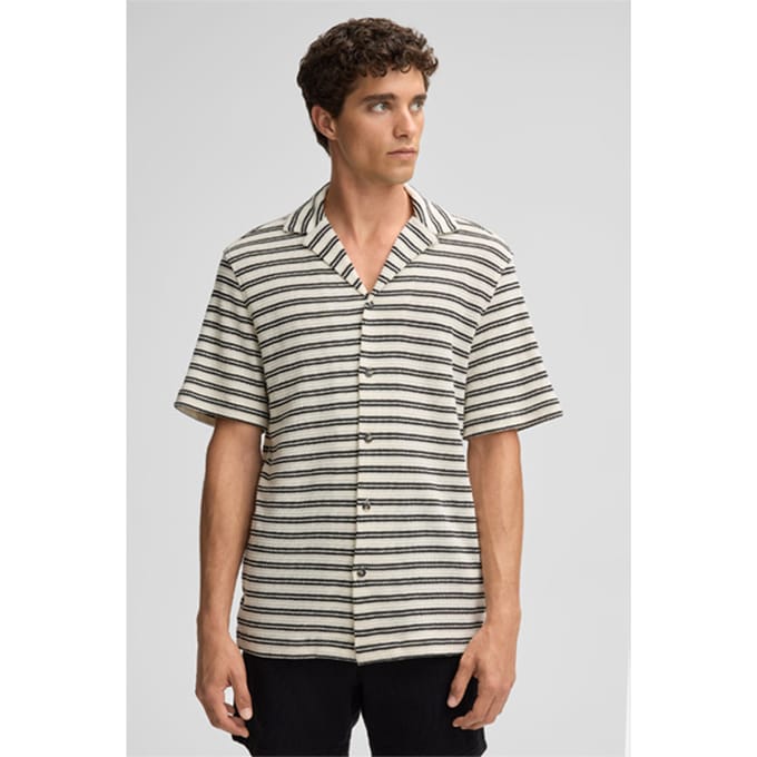 Gebreid poloshirt Cliro, zwart/wit