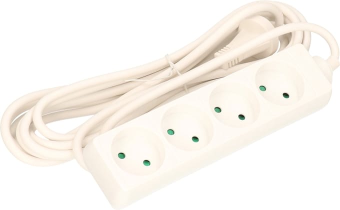 3x benson stekkerdoos - 4-voudig - wit - 5 meter aanloopsnoer - verlengsnoer