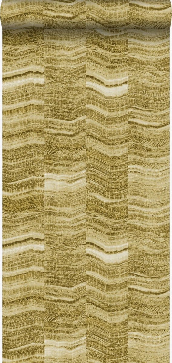 Origin Wallcoverings behang marmer motief okergeel - 53 cm x 10.05 m - 337247