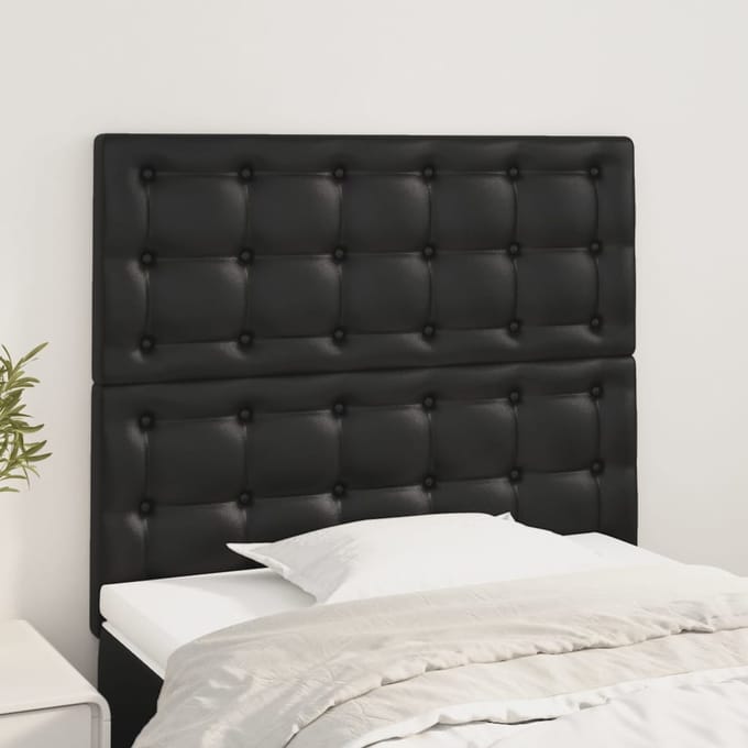vidaXL - Hoofdbord - zwart - 100x5x118/128 - cm - kunstleer