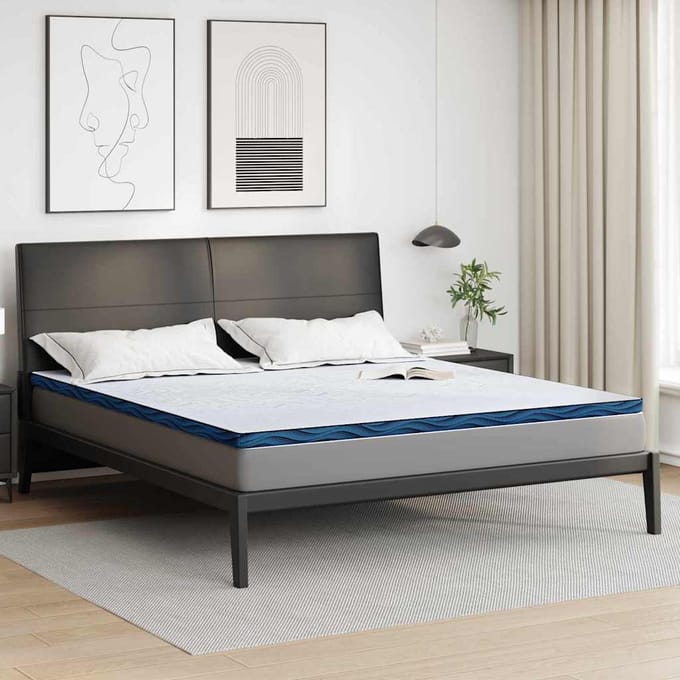vidaXL - Matras - Topper - 200 - x - 200 - cm - dik - Jacquard - stof - Wit