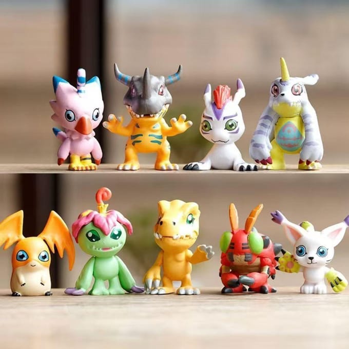 9-delig Digimon Digitaal Monster Speelgoedmodel Schattig Actie Karakter Model Speelgoed white