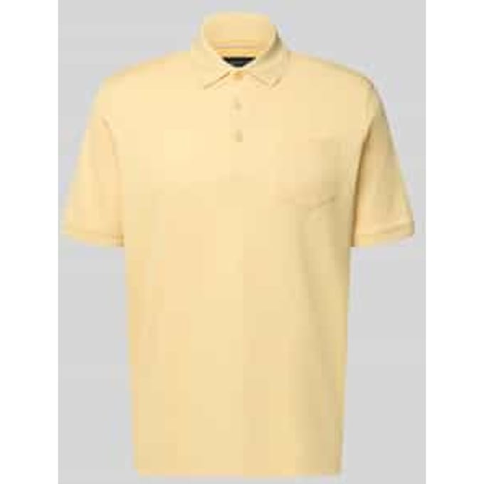 regular fit poloshirt met borstzak en labelstitching