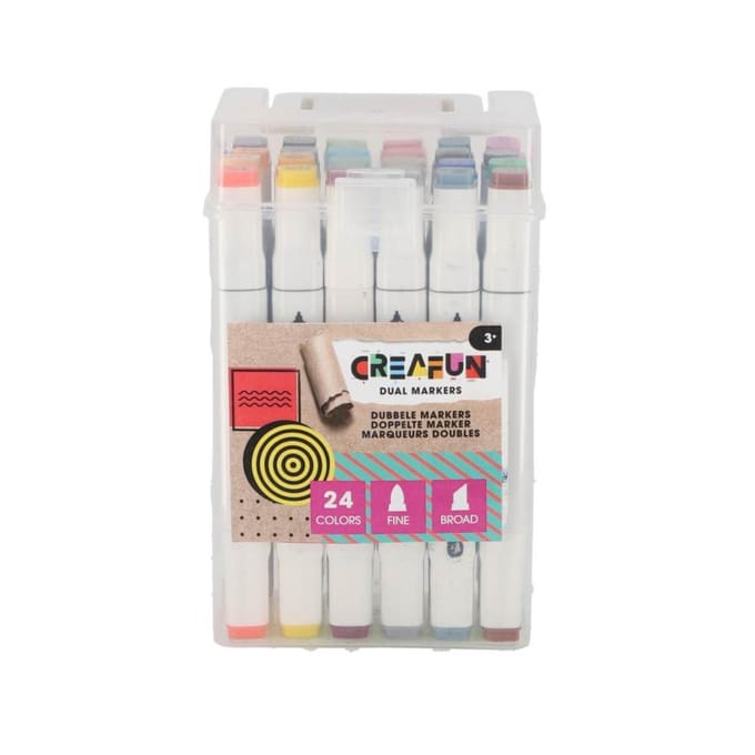Creafun Dual markers 24 stuks in luxe opbergdoos