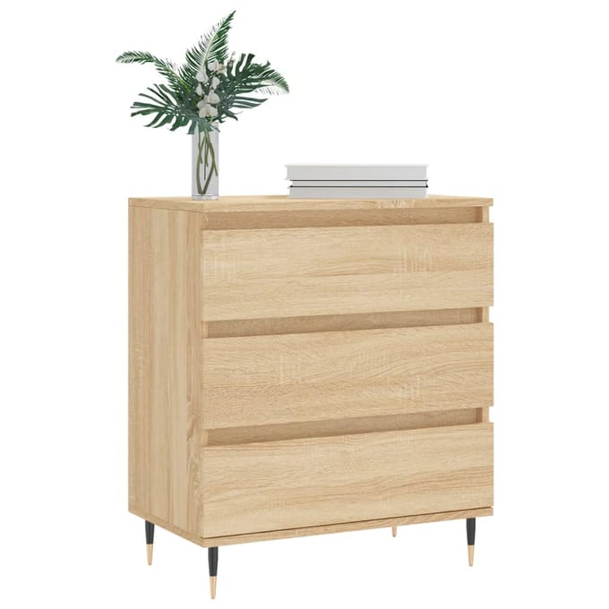 vidaXL - Dressoir - 60x35x70 - cm - bewerkt - hout - sonoma - eikenkleurig