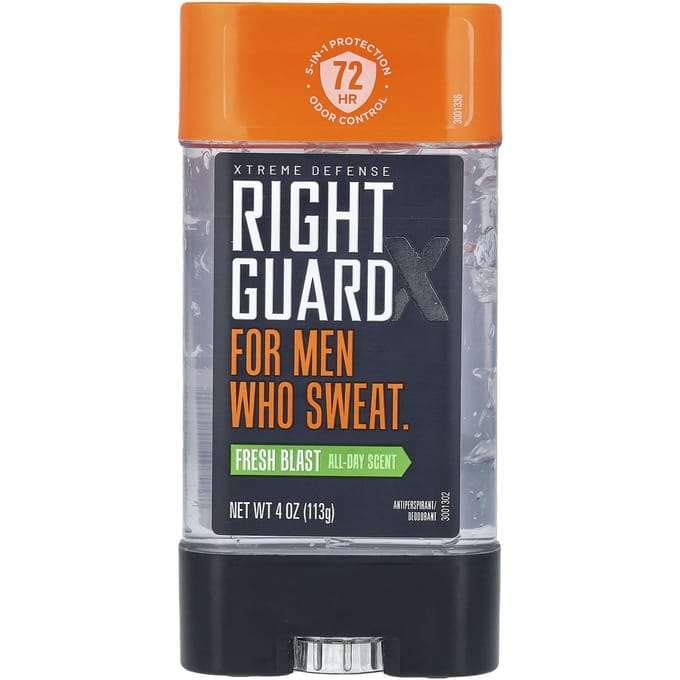 Right Guard, X Extreme Defense, antiperspirant/deodorant, Fresh Blast, 4 oz (113 gr) black