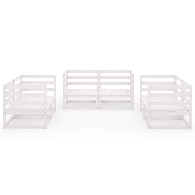 vidaXL - 6-delige - Loungeset - massief - grenenhout - wit