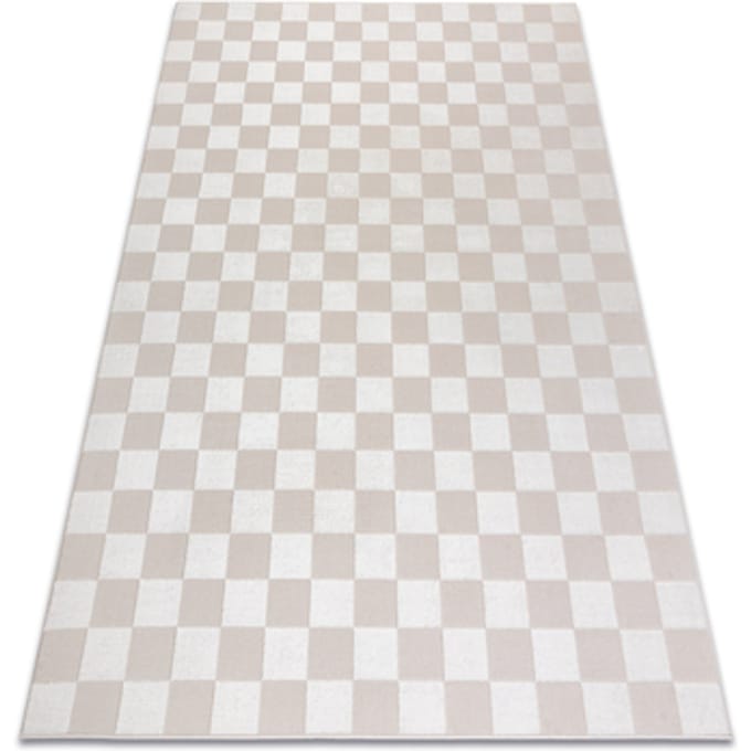 Kleden Rugsx Tapijt AURA EB112 crème - Schaakbord, structureel 80x150 cm