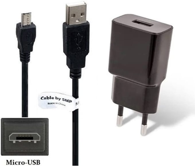 OneOne 2A lader + 1,0m Micro USB kabel. Oplader adapter past op Eldohm / Studio 100 / KD Interactive Kurio Tab Lite, Xtreme 2, Advance, Phone