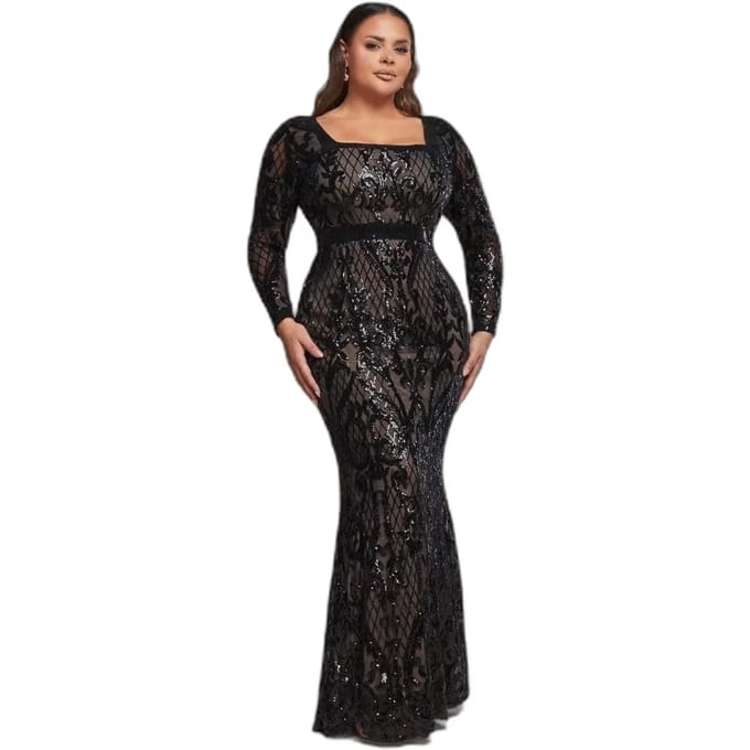 Strakke damesjurk Goddiva Sequin Square