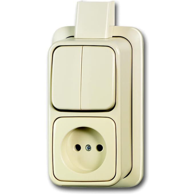 ABB Busch-Jaeger Combination Series Socket Outlet Cream - 2CKA001642A0158 - E3J99