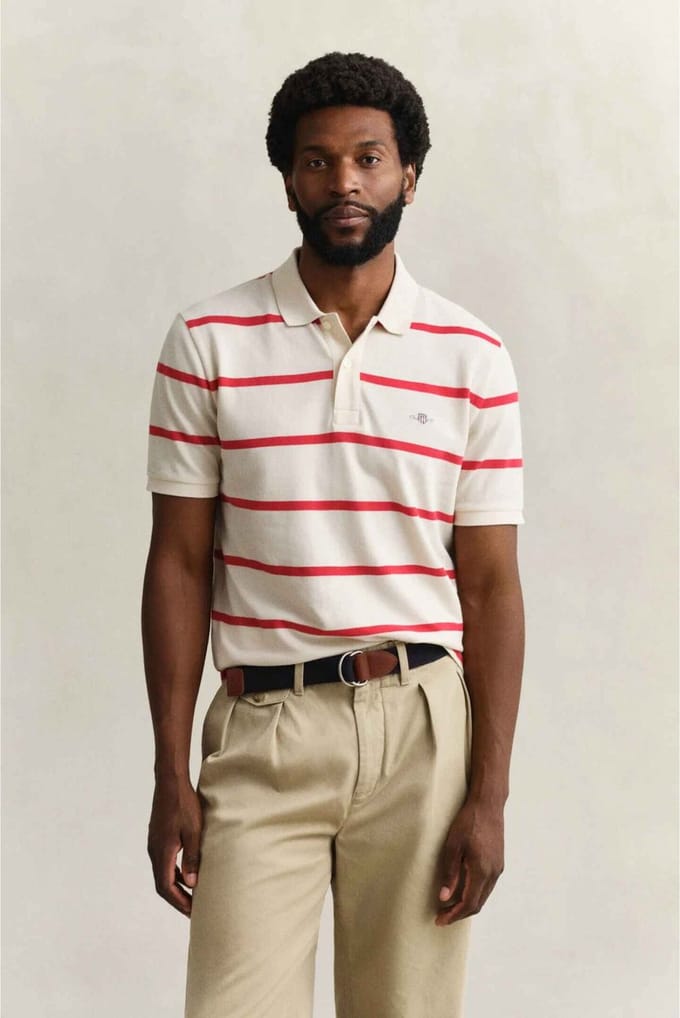 Gant 2014094 Korte Mouw Poloshirt Beige M Man