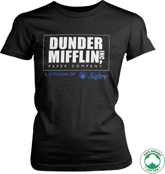 The Office Dames Tshirt -S- Division Of Sabre Organic Zwart