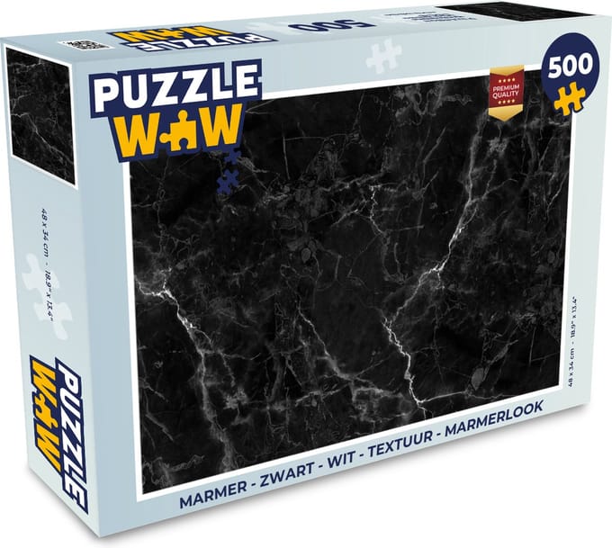 Puzzel Marmer look - Luxe - Zwart - Legpuzzel - Puzzel 500 stukjes