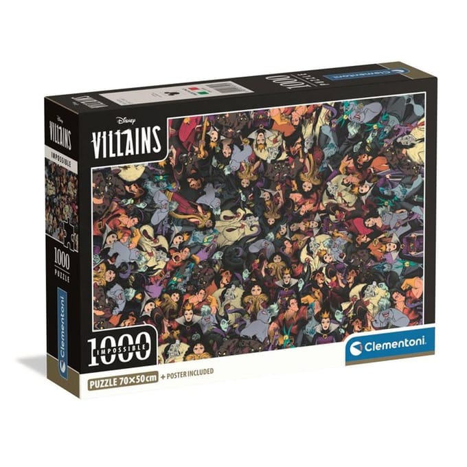CLEMENTONI - Compact 1000 pieces - Impossible Disney Villains