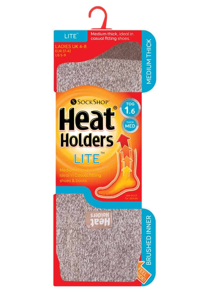 Heat Holders Lite dames dunne thermo wintersokken - Bruin / Crème