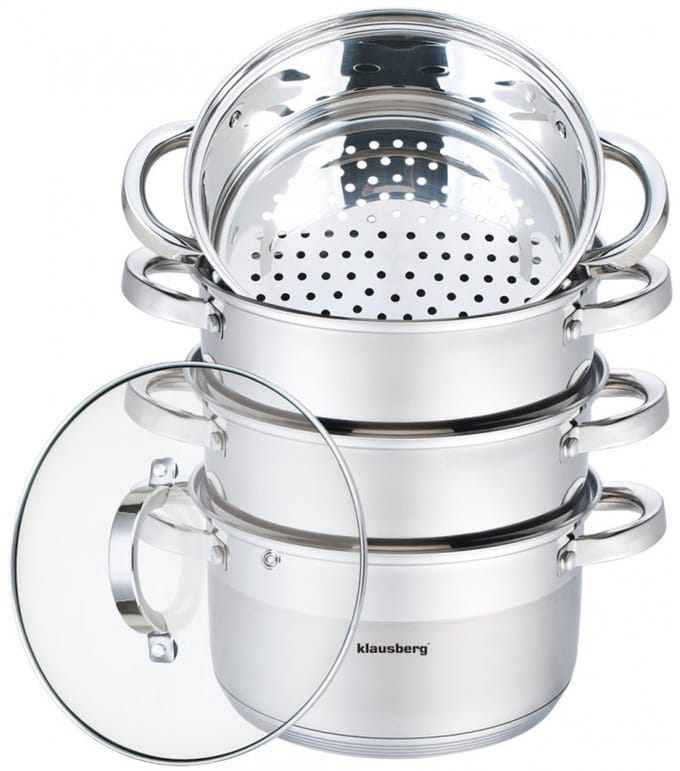 Klausberg 7140 - stoompan - 5 delig - 20cm - rvs - alle warmtebronnen
