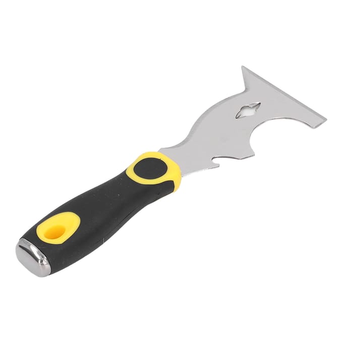 7.5cm Roestvrijstalen Plamuurmes Multifunctionele Verf Gips Schraper met Rubberen Handvat white